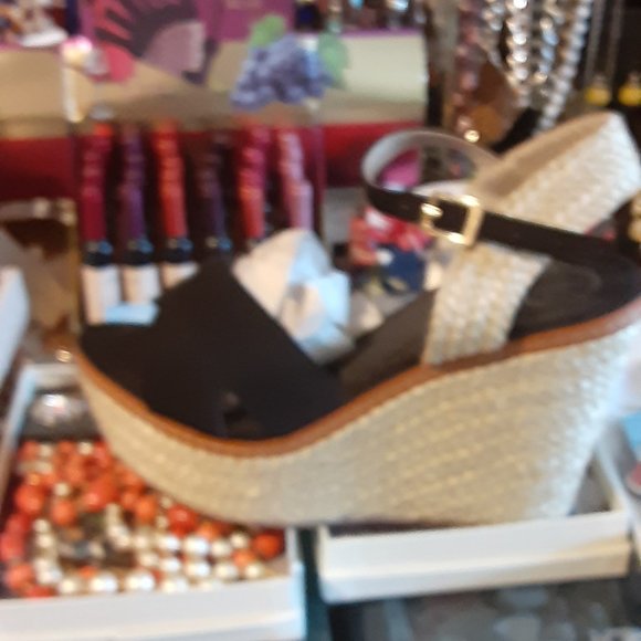 MAKERS MORA 57 MADE IN COLUMBIA SHOES BLACK WEGE PLATFORM - Picture 4 of 4